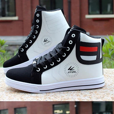 Men's High-Top Lace-Up Sneakers - Various Colors