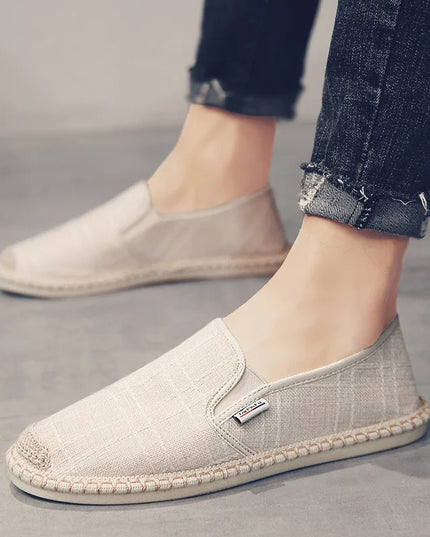 Men's Slip-On Loafers – Comfortable Canva Casual Dress Shoes for Men