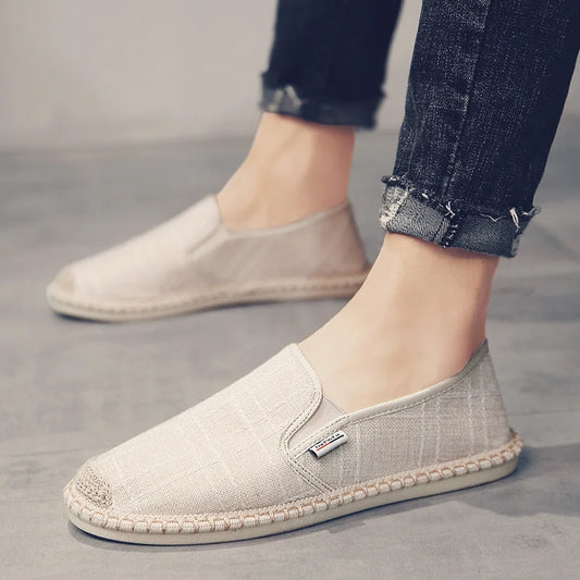 Men's Slip-On Loafers – Comfortable Canva Casual Dress Shoes for Men