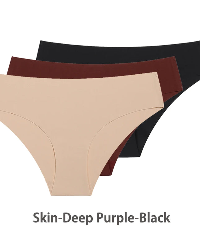 3-Pack Seamless Ice Silk T-Back Thongs for Women - Breathable Underwear