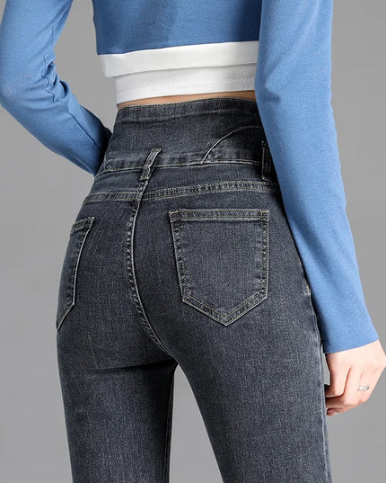 Women's Vintage High-Waisted Stretch Skinny Jeans