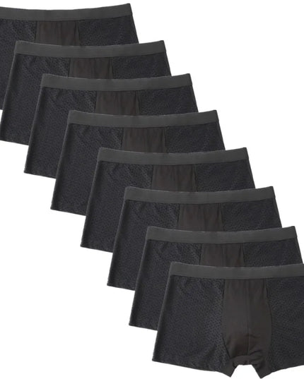 8-Piece Men's Mesh Transparent Boxer Briefs Set - Breathable & Stylish Underwear for Men