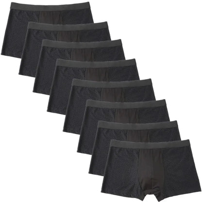 8-Piece Men's Mesh Transparent Boxer Briefs Set - Breathable & Stylish Underwear for Men