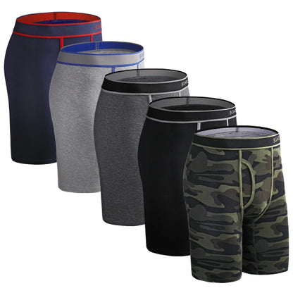 5 Pack Men's Cotton Boxer Shorts – Comfortable Breathable Men's Underwear Set