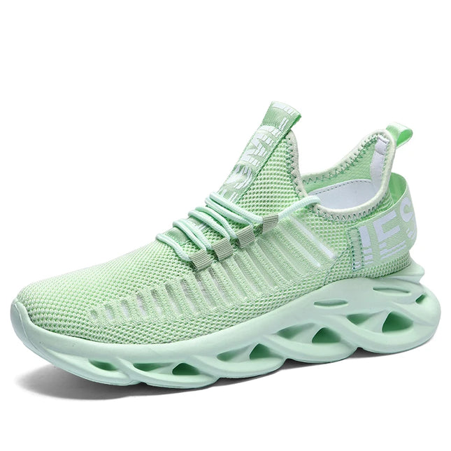 Men's Lightweight Fluorescent Running Sneakers - Breathable, Comfortable, Non-Slip