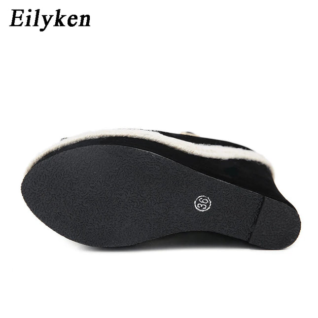 Eilyken Peep Toe Platform Wedges Sandals with Ankle Wrap