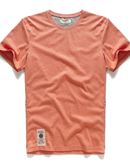 Men's Cotton Casual T-Shirt - Basic O-Neck Tee