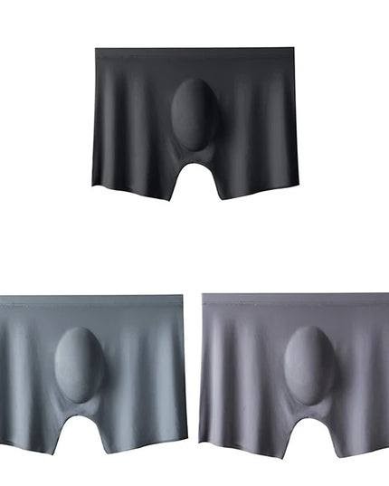 3-pack Men's Ultra-Thin Breathable Seamless Ice Silk Hipster Boxers