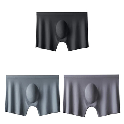 3-pack Men's Ultra-Thin Breathable Seamless Ice Silk Hipster Boxers