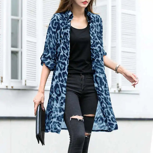 Zanzea Women's Casual Leopard Print Cardigan - Various Colors