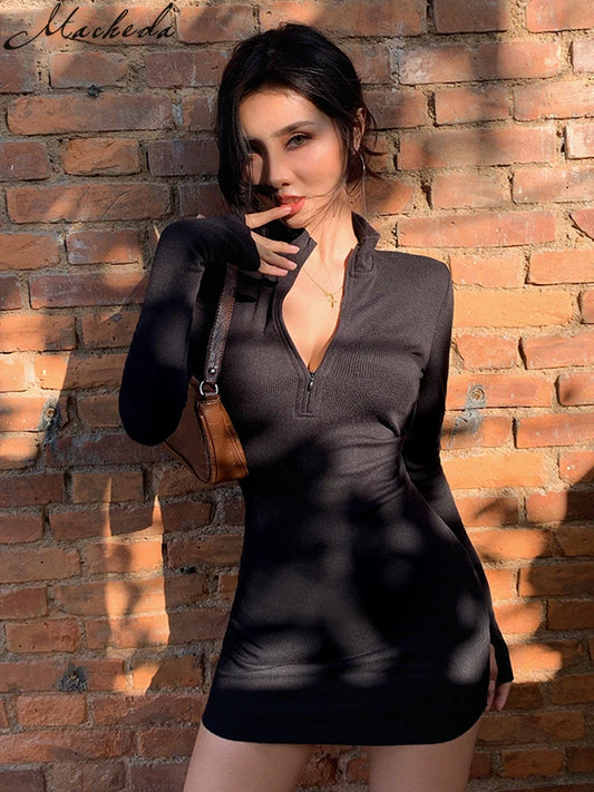 Women's Short Sleeve Wrap Mini Skirt with Zipper Detail