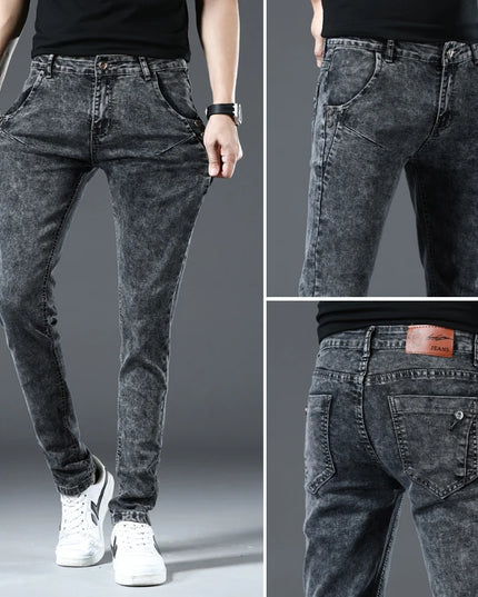 Men's Skinny Jeans Retro Washed Slim Fit - Classic Style