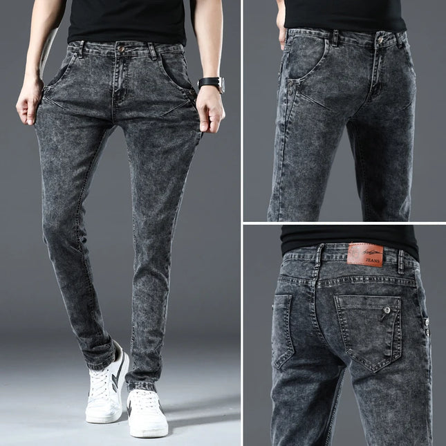 Men's Skinny Jeans Retro Washed Slim Fit - Classic Style