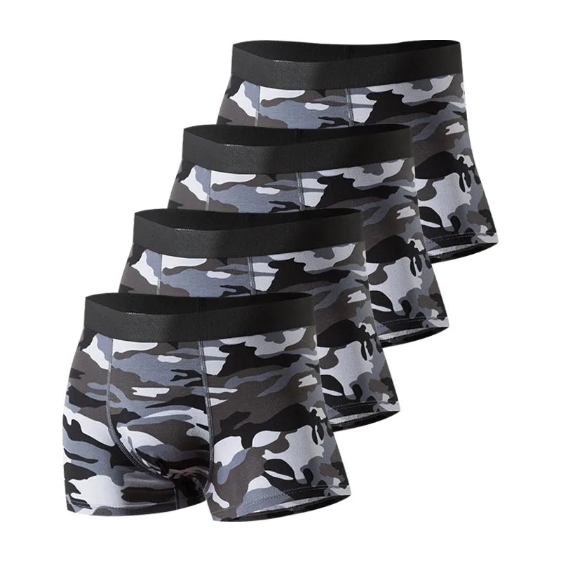Men's Camo Cotton Boxer Briefs – 4 Pack Comfortable Mens Underwear