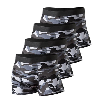 Men's Camo Cotton Boxer Briefs – 4 Pack Comfortable Mens Underwear