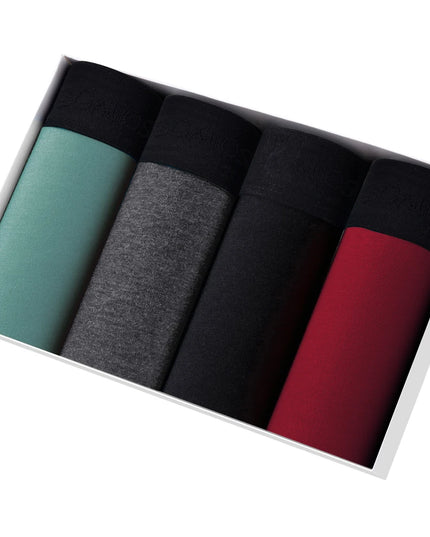 Men's Cotton Boxer Shorts - 4-Pack Comfortable Underwear for All-Day Wear