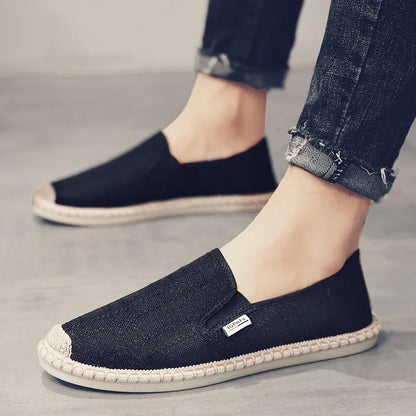 Men's Slip-On Loafers – Comfortable Canva Casual Dress Shoes for Men