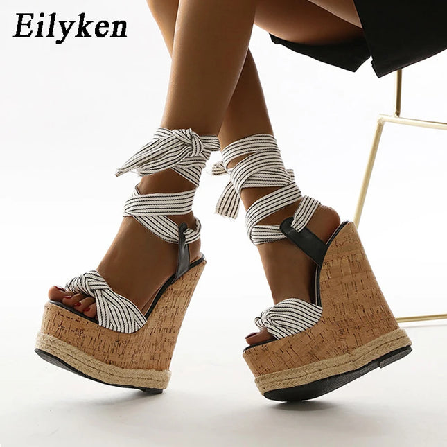 Eilyken Women's High Heel Ankle Strap Shoes