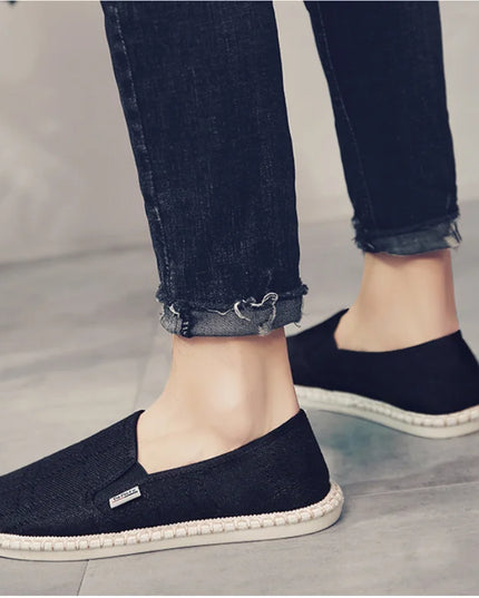Men's Slip-On Loafers – Comfortable Canva Casual Dress Shoes for Men