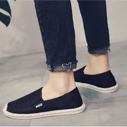 Men's Slip-On Loafers – Comfortable Canva Casual Dress Shoes for Men