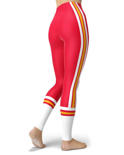 Women’s Striped High-Waist Skinny Leggings with Elastic Waist