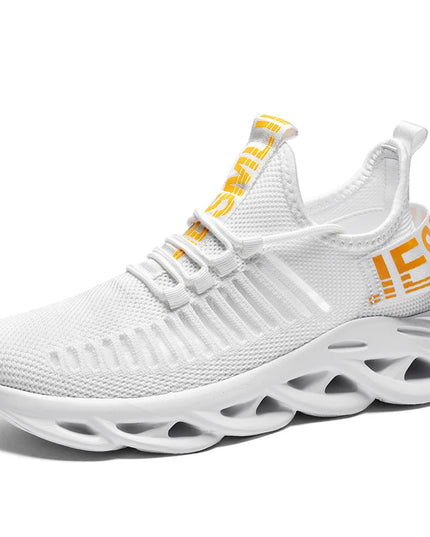 Men's Lightweight Fluorescent Running Sneakers - Breathable, Comfortable, Non-Slip