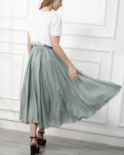 Elegant High-Waisted  Long Skirt for Women - Various Colors