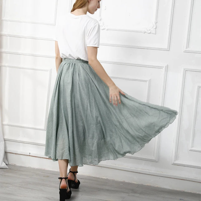 Elegant High-Waisted  Long Skirt for Women - Various Colors
