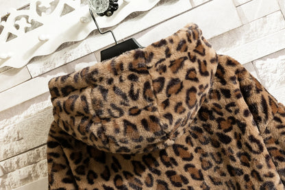 Unisex Leopard Printed Cotton Hooded Jacket
