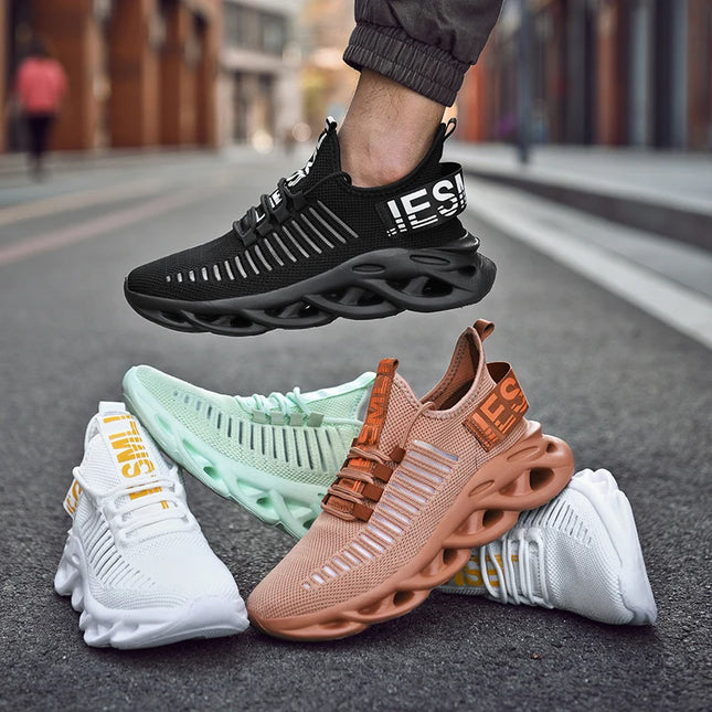 Men's Lightweight Fluorescent Running Sneakers - Breathable, Comfortable, Non-Slip