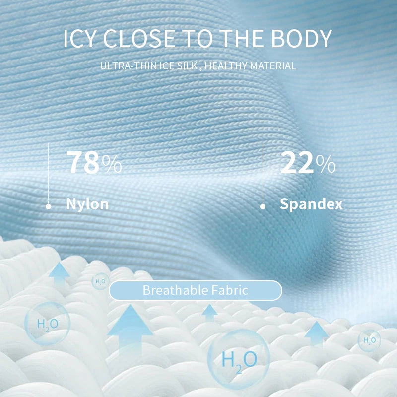 Mens 3-Pack Antibacterial Ice Silk Boxer Shorts with Elastic Waist