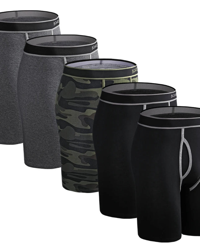 5 Pack Men's Cotton Boxer Shorts – Comfortable Breathable Men's Underwear Set