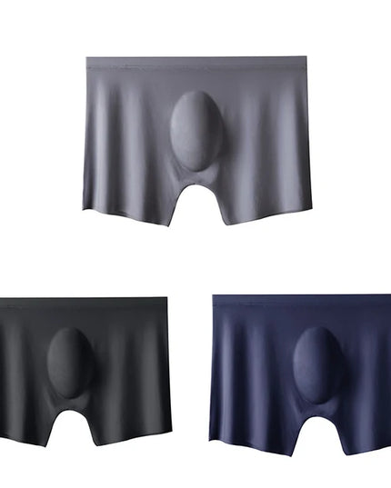 3-pack Men's Ultra-Thin Breathable Seamless Ice Silk Hipster Boxers
