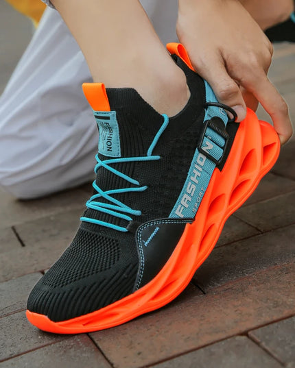 Men's Lightweight Fluorescent Running Sneakers - Breathable, Comfortable, Non-Slip