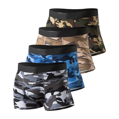 Men's Camo Cotton Boxer Briefs – 4 Pack Comfortable Mens Underwear