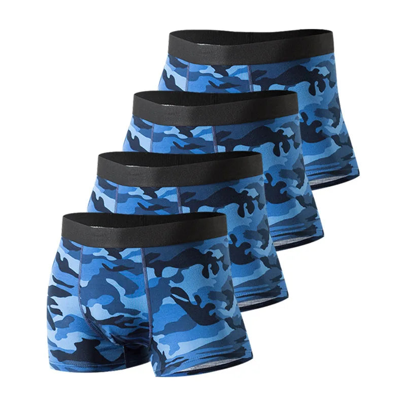 Men's Camo Cotton Boxer Briefs – 4 Pack Comfortable Mens Underwear