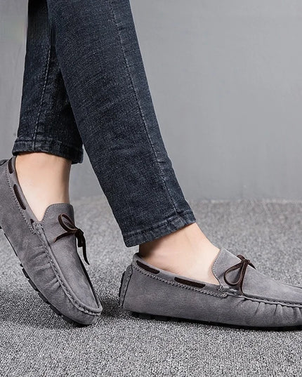 Men's Leather Loafers - Slip-On Flats, Lightweight Casual Shoes