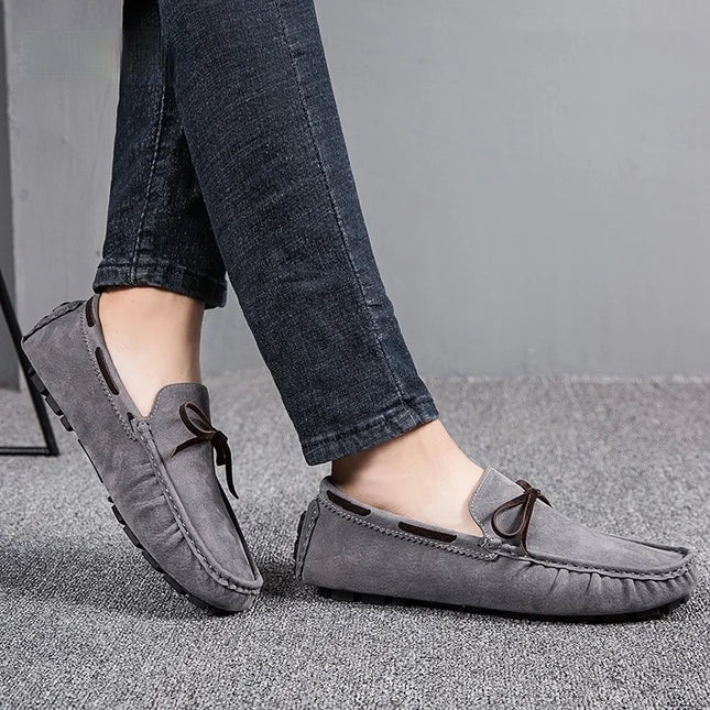 Men's Leather Loafers - Slip-On Flats, Lightweight Casual Shoes