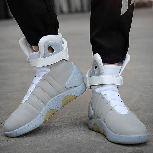 USB Rechargeable Glowing Men's High Top Sneakers – LED Light-Up Athletic Shoes for Men