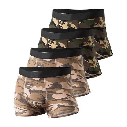 Men's Camo Cotton Boxer Briefs – 4 Pack Comfortable Mens Underwear