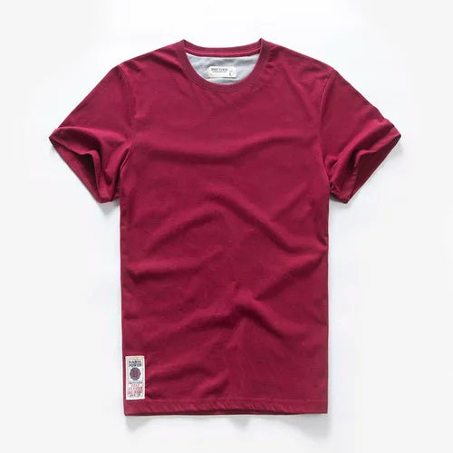Men's Cotton Casual T-Shirt - Basic O-Neck Tee