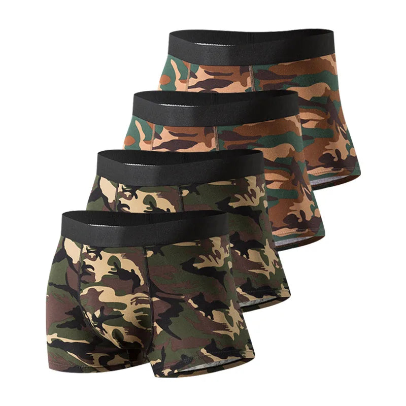 Men's Camo Cotton Boxer Briefs – 4 Pack Comfortable Mens Underwear