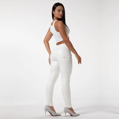 Women's Faux Leather High-Waisted Slim Fit Pants