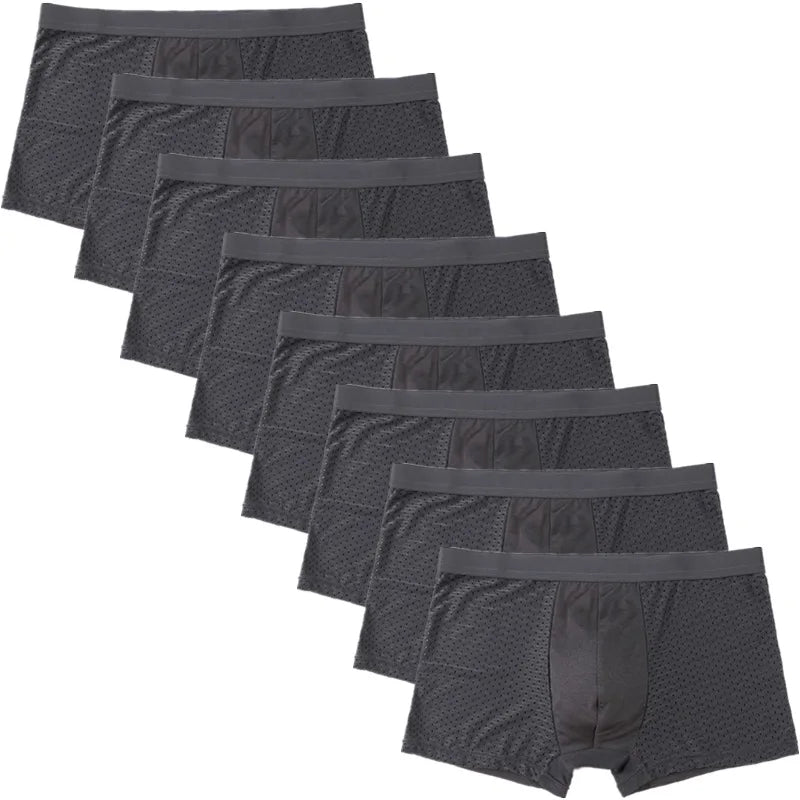 8-Piece Men's Mesh Transparent Boxer Briefs Set - Breathable & Stylish Underwear for Men