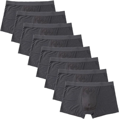 8-Piece Men's Mesh Transparent Boxer Briefs Set - Breathable & Stylish Underwear for Men
