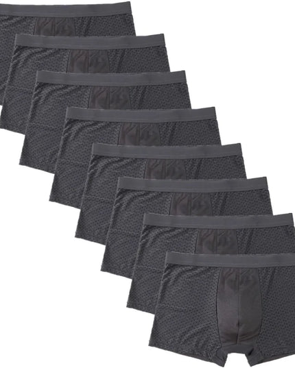 8-Piece Men's Mesh Transparent Boxer Briefs Set - Breathable & Stylish Underwear for Men