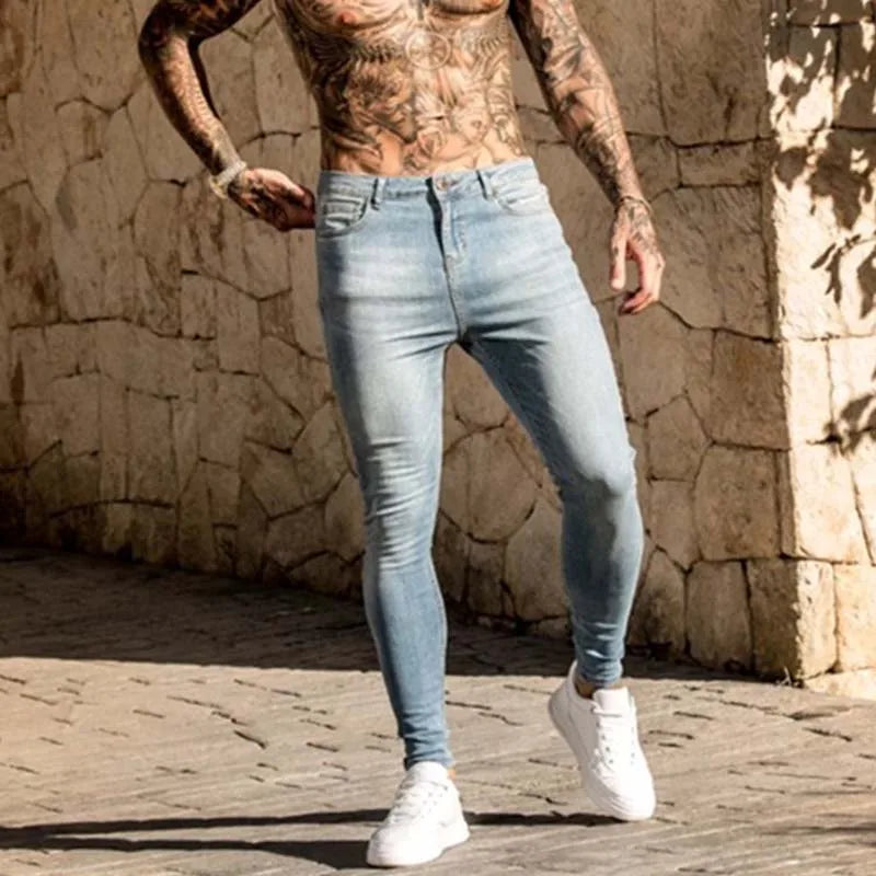 Men's Classic Soft Stretch Denim Pencil Jeans