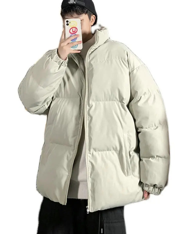Unisex Thickened Parka Jacket with Stand Collar - Various Colors