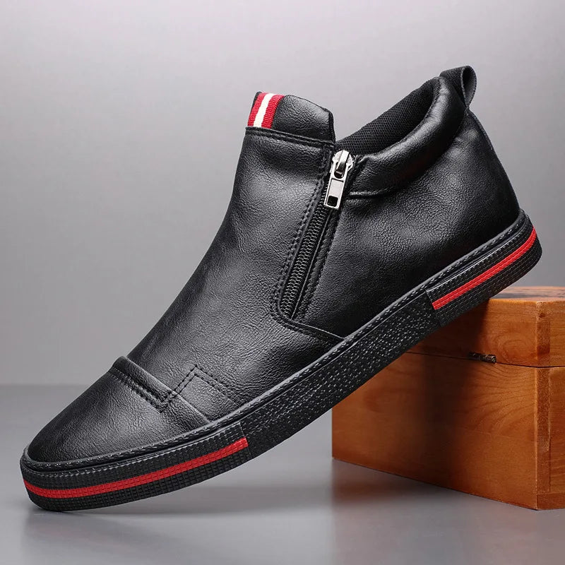Men's High Top Sneakers with Zipper Closure - Stylish Men's Casual Athletic Shoes