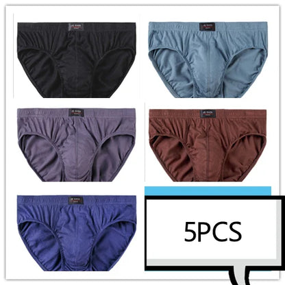 5-Pack 100% Cotton Men's Comfortable Briefs - Various Colors